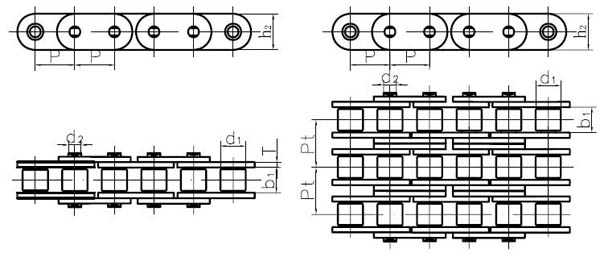 SHORT PITCH STRAIGHT LINKPLATE ROLLER CHAINS (A SERIES)
