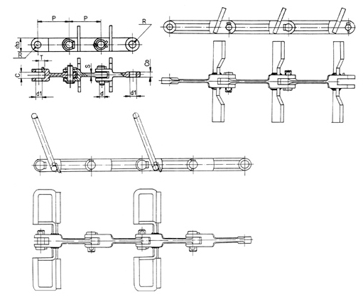 FORGED FURCATED CONVEYOR CHAIN